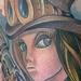 Tattoos - Steampunk girl with gun color leg tattoo - 53520